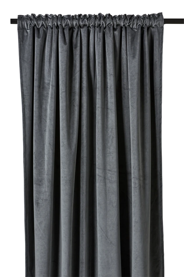 Velvet - Gardin, 140x250 cm, 2-pack - Grå