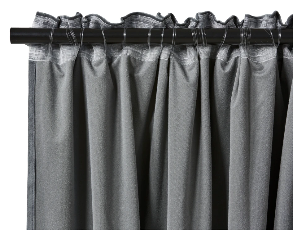 Velvet - Gardin, 140x250 cm, 2-pack - Grå