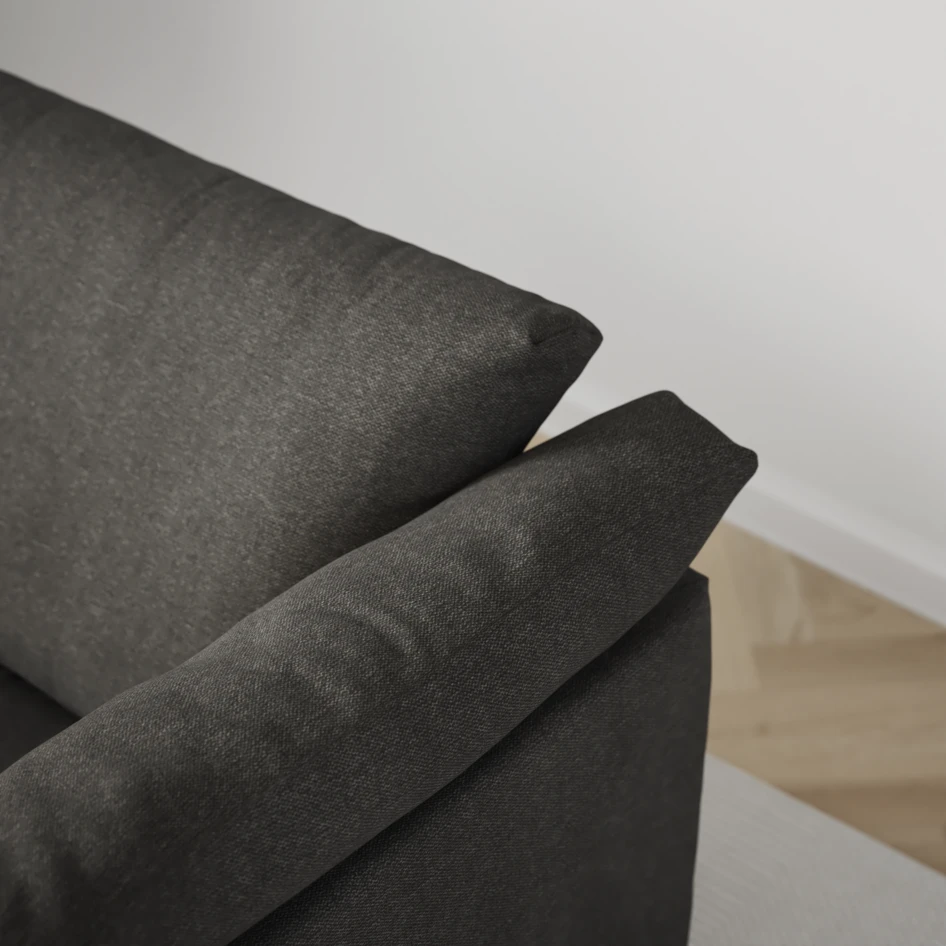 Cherrie - 3-sits soffa med schäslong vänster, fast klädsel - Grå