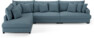 Rossi - 4-sits soffa med divan vänster - Blå