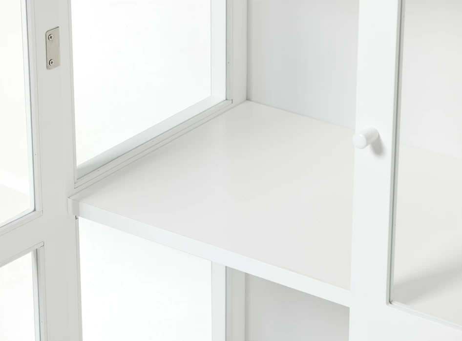 Tova - Vitrinskåp 2 dörrar, 179x37x81 cm - Vit