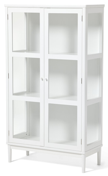 Tova - Vitrinskåp 2 dörrar, 140x37x81 cm - Vit