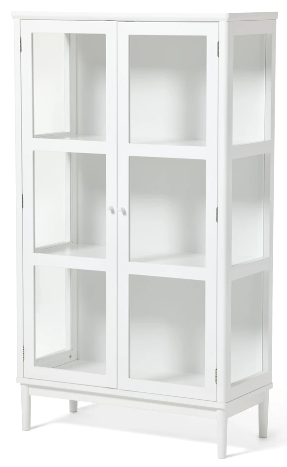Tova - Vitrinskåp 2 dörrar, 140x37x81 cm - Vit