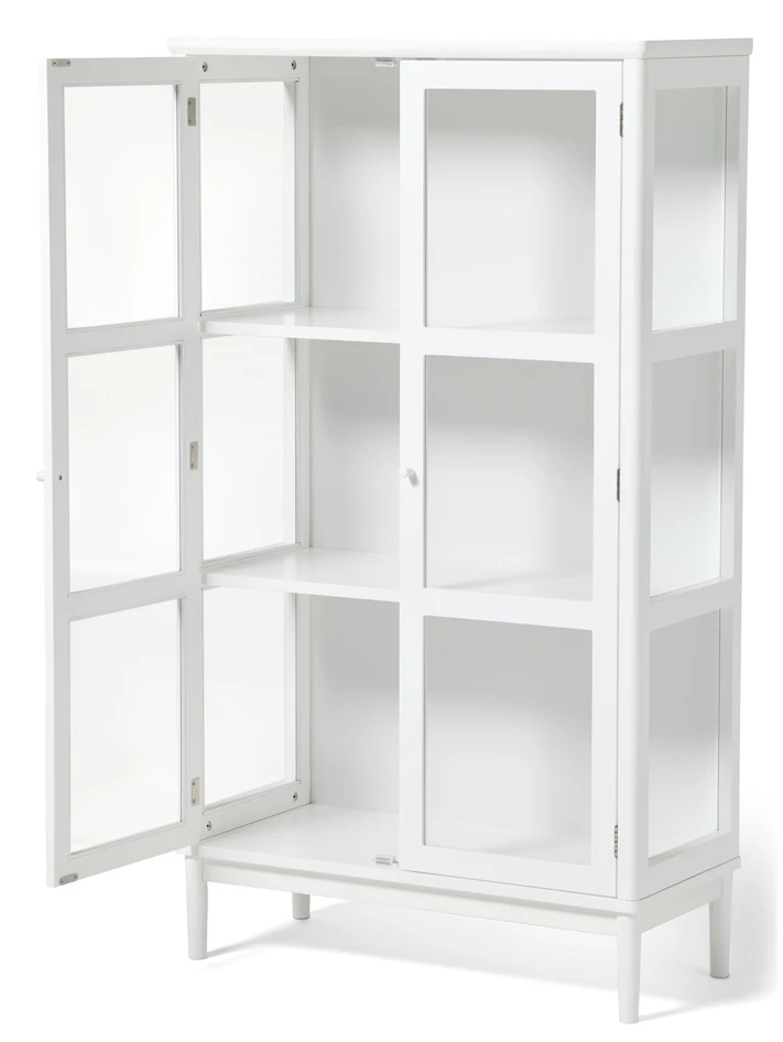 Tova - Vitrinskåp 2 dörrar, 140x37x81 cm - Vit