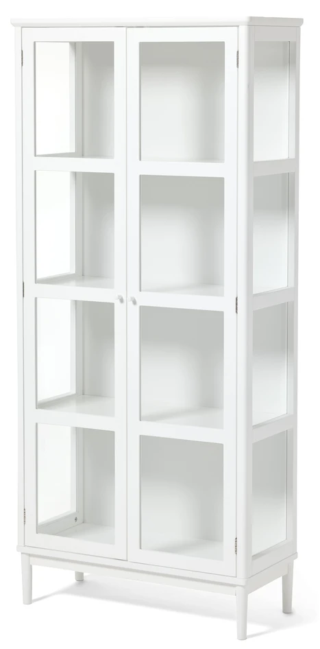 Tova - Vitrinskåp 2 dörrar, 179x37x81 cm - Vit