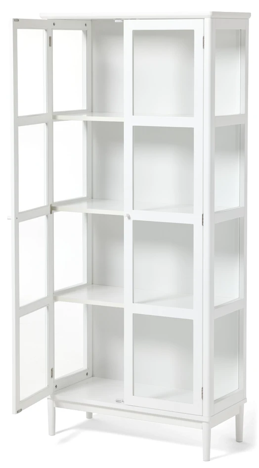 Tova - Vitrinskåp 2 dörrar, 179x37x81 cm - Vit