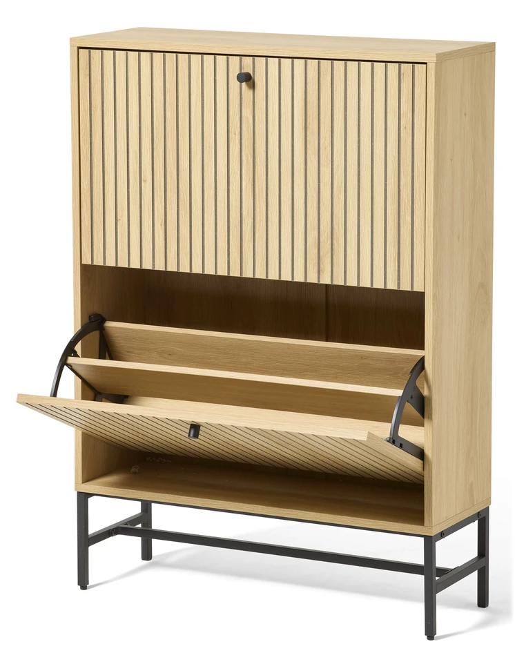 Tino - Skoskåp, 2 lådor 72x25x101 cm - Beige