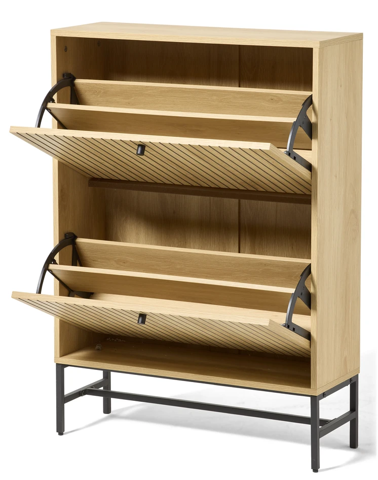 Tino - Skoskåp, 2 lådor 72x25x101 cm - Beige