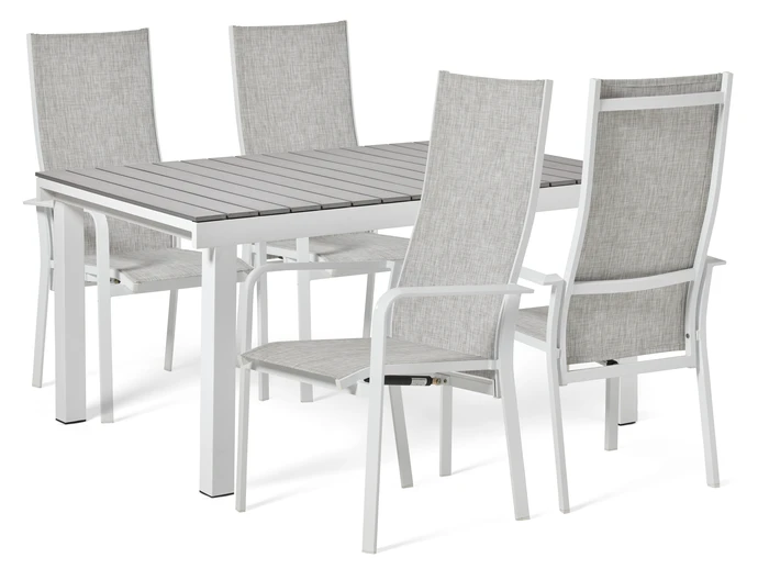 Modena, Utegrupp med bord och 4 reclinerstolar
