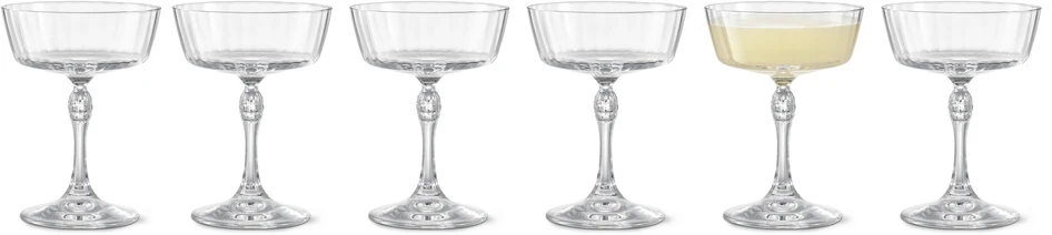 America '20s - Cocktailglas 6-pack, H 14 Ø 10,5 cm,  27,5 cl - Vit