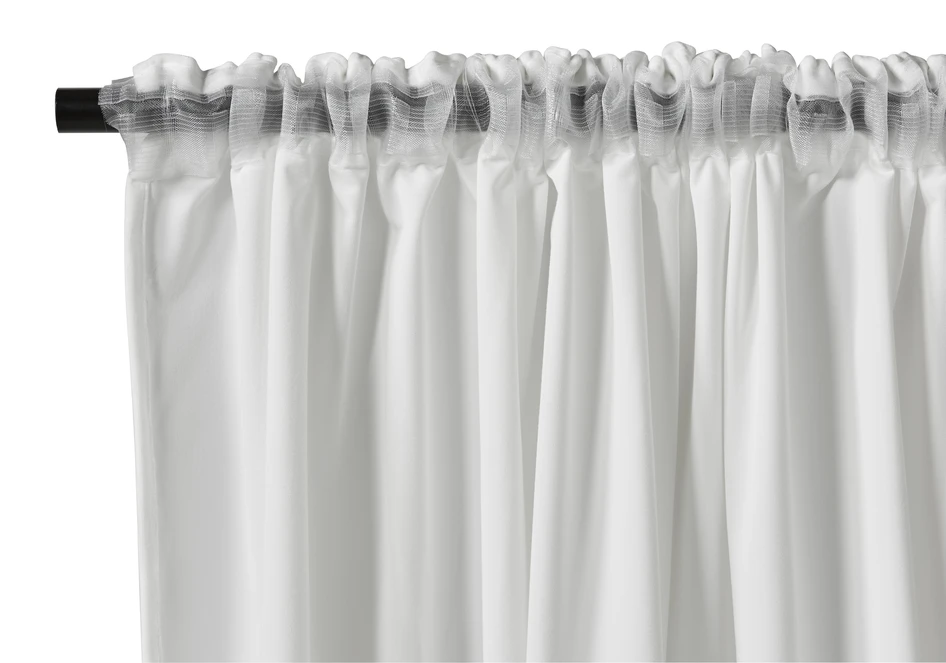 Velvet - Gardin, 140x250 cm, 2-pack - Vit