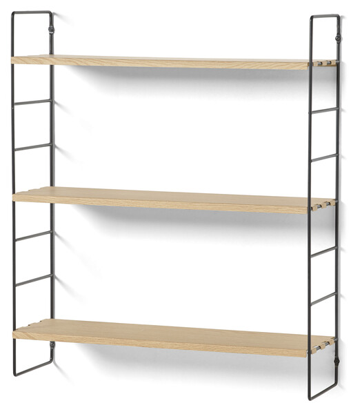 Wera - Vägghylla byggbar med 3 hyllplan, 60x18x69,4 cm - Svart