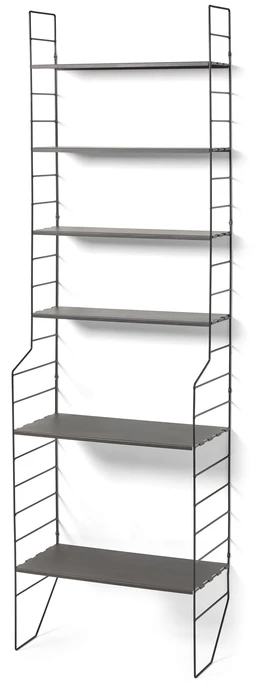 Wera, Vägghylla byggbar med 6 hyllplan, 60x18-30x198,4 cm