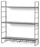 Wera - Vägghylla byggbar med 3 hyllplan varav 1 med spjut/hängare, 60x18x69,4 cm - Svart