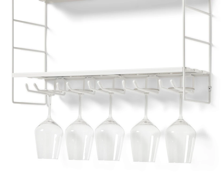 Wera - Vägghylla byggbar med 3 hyllplan varav 1 med spjut/hängare, 60x18x69,4 cm - Vit