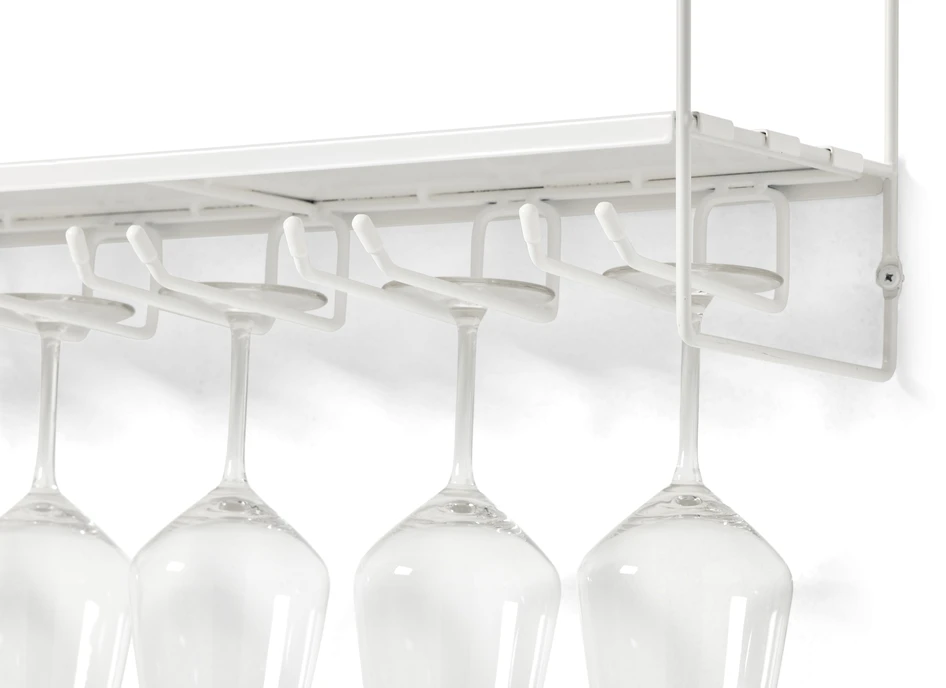 Wera - Vägghylla byggbar med 3 hyllplan varav 1 med spjut/hängare, 60x18x69,4 cm - Vit