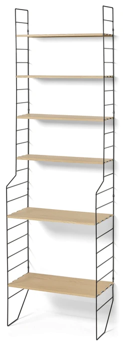 Wera, Vägghylla byggbar med 6 hyllplan, 60x18-30x198,4 cm