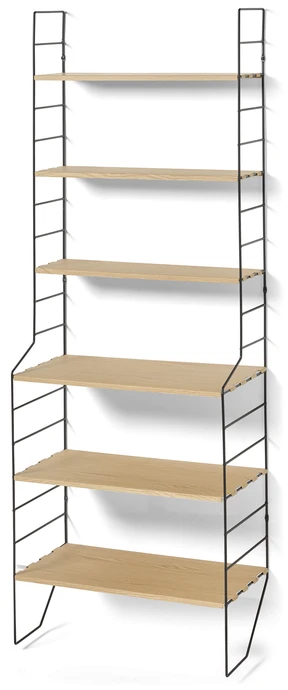 Wera, Vägghylla byggbar med 6 hyllplan, 60x18-30x164 cm