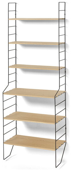 Wera - Vägghylla byggbar med 6 hyllplan, 60x18-30x164 cm - Svart