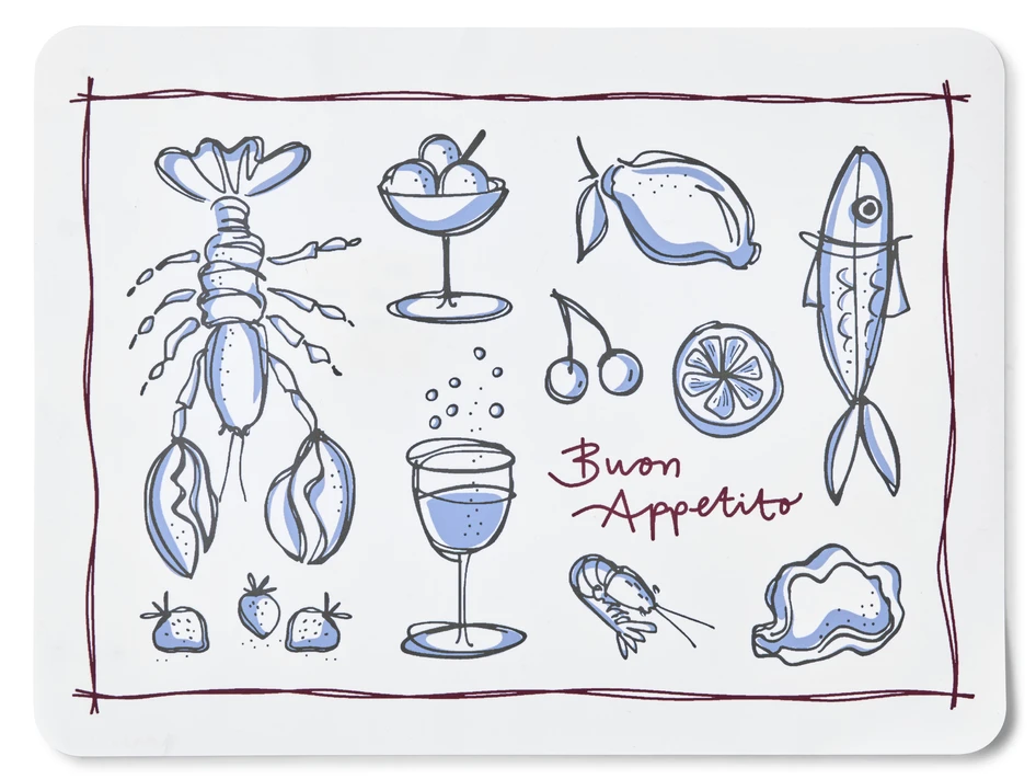 Buon Appetito - Tablett i plast, 30x40 cm - Flerfärgad