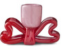 Bow - Ljusstake, H 9 B 6,4 L 13,5 cm - Rosa