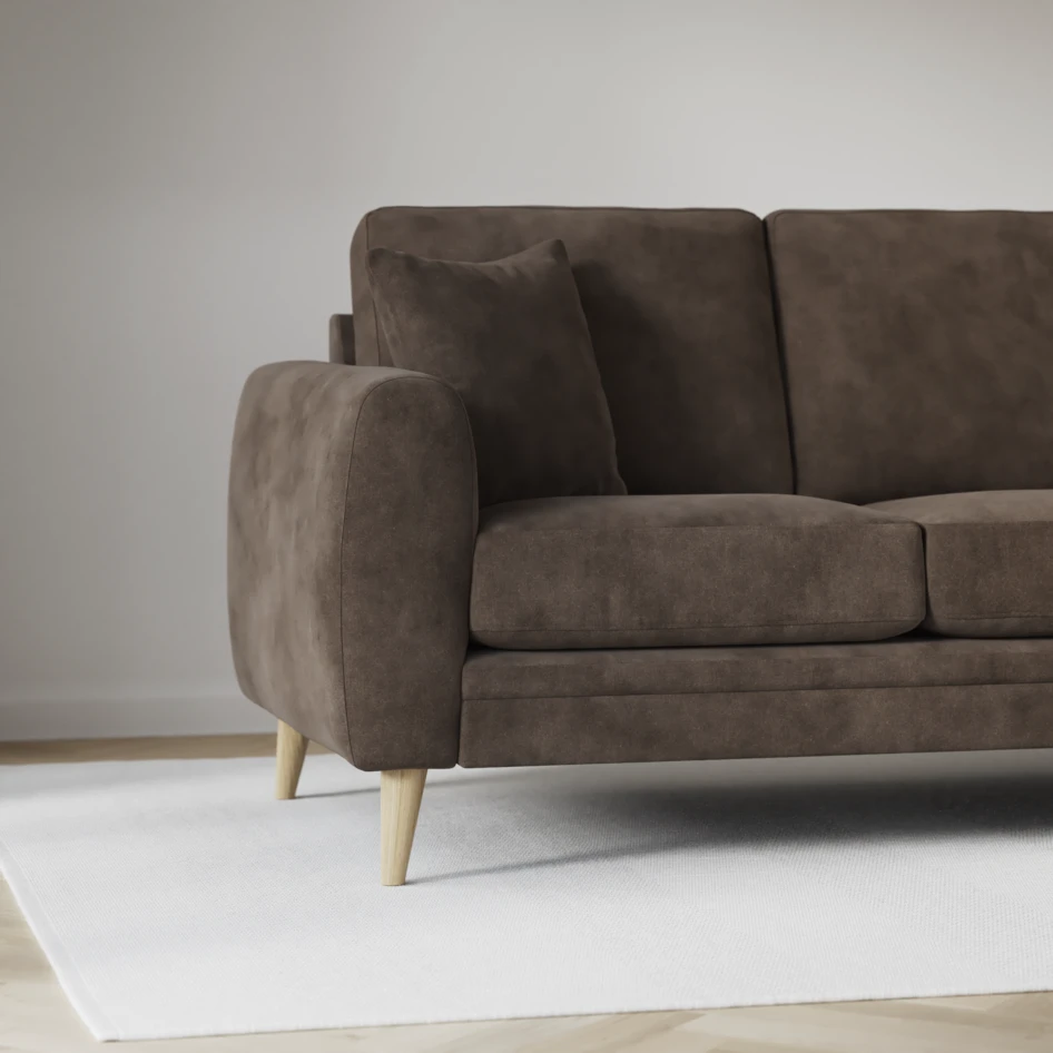 Eden - 3-sits soffa med divan vänster och schäslong höger - Brun