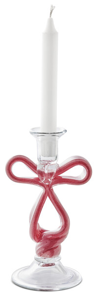 Rosette - Ljusstake, H 22,5 Ø 10,5 cm - Röd