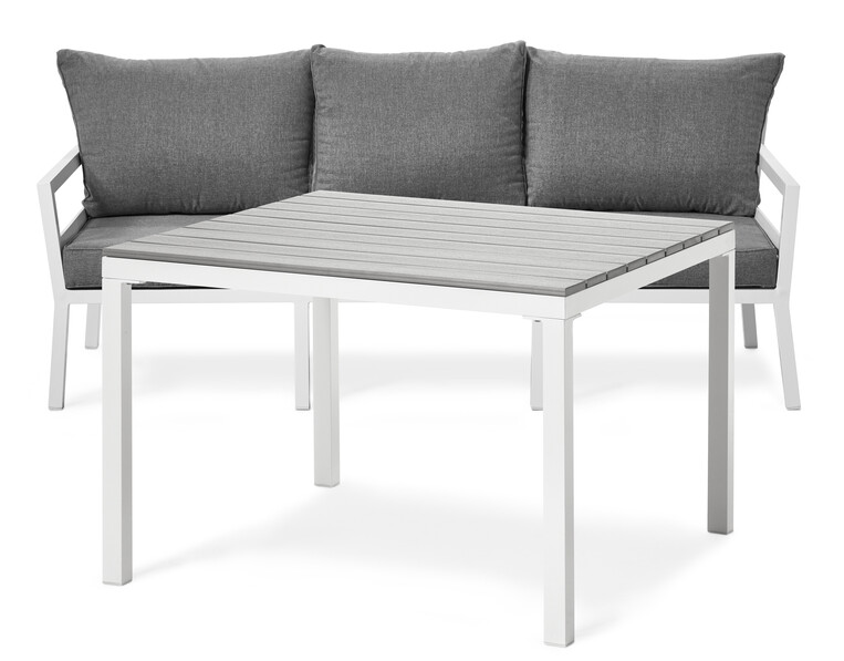 Maxime - Utegrupp med soffa och bord - Vit