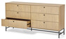 Tino - Byrå med 6 lådor, 158x40x81 cm - Beige