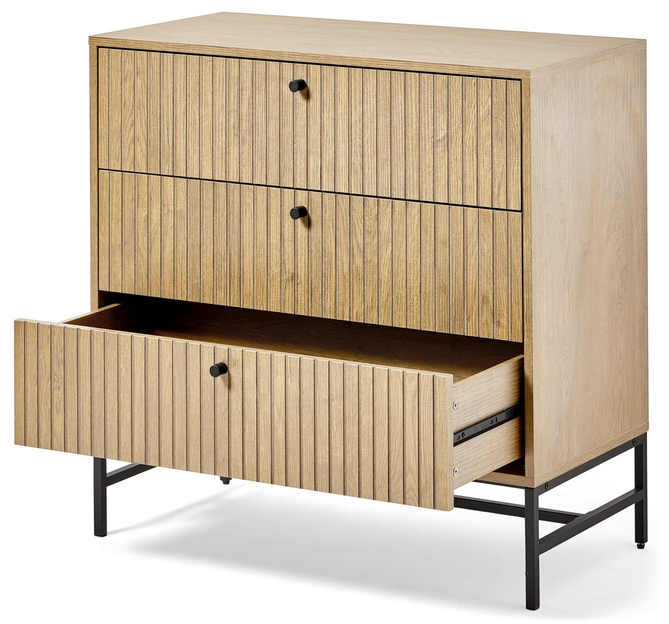 Tino - Byrå med 3 lådor, 81x40x81 cm - Beige