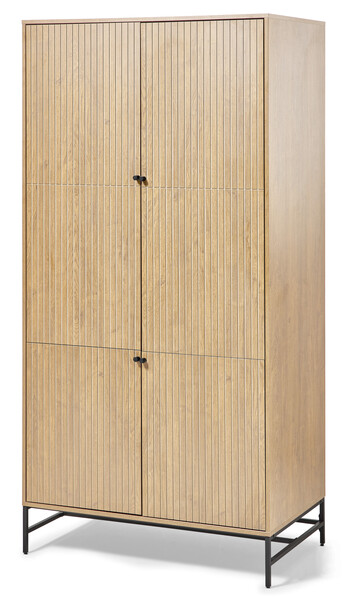 Tino - Garderob med 4 dörrar, 99x60x200 cm - Beige