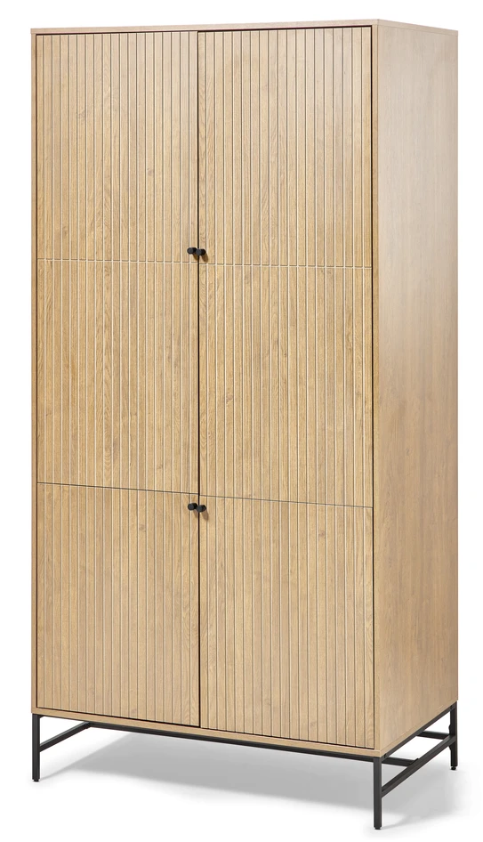 Tino - Garderob med 4 dörrar, 99x60x200 cm - Beige