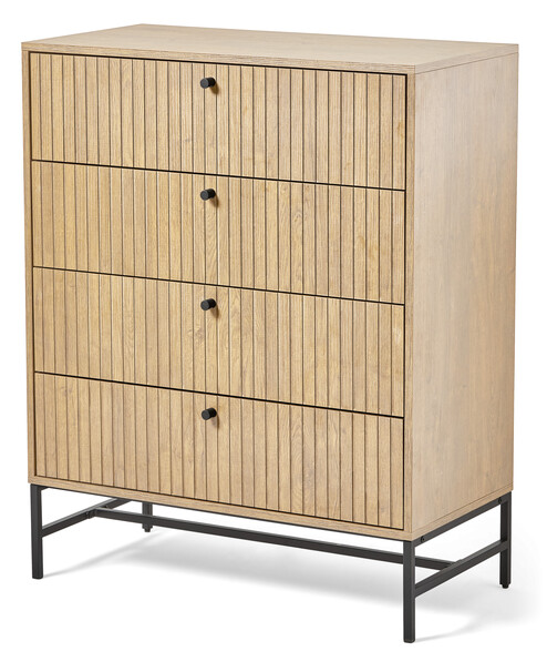 Tino - Byrå med 4 lådor, 81x40x100 cm - Beige