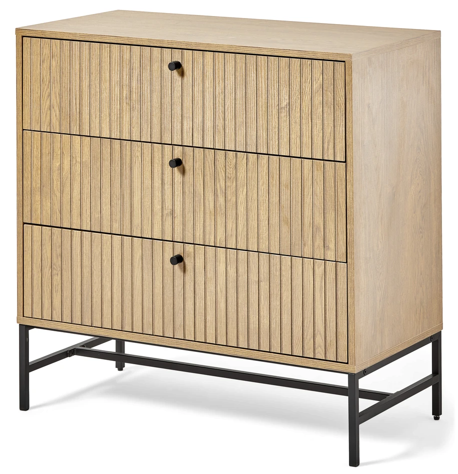 Tino - Byrå med 3 lådor, 81x40x81 cm - Beige