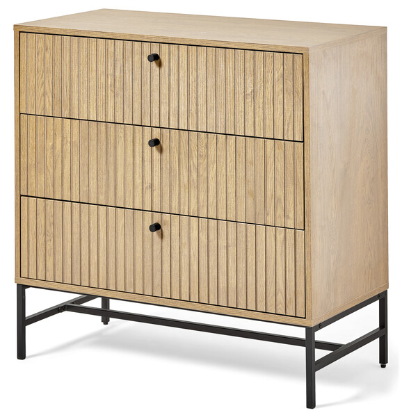 Tino - Byrå med 3 lådor, 81x40x81 cm - Beige