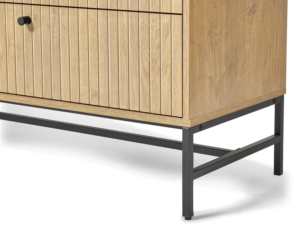 Tino - Byrå med 6 lådor, 158x40x81 cm - Beige