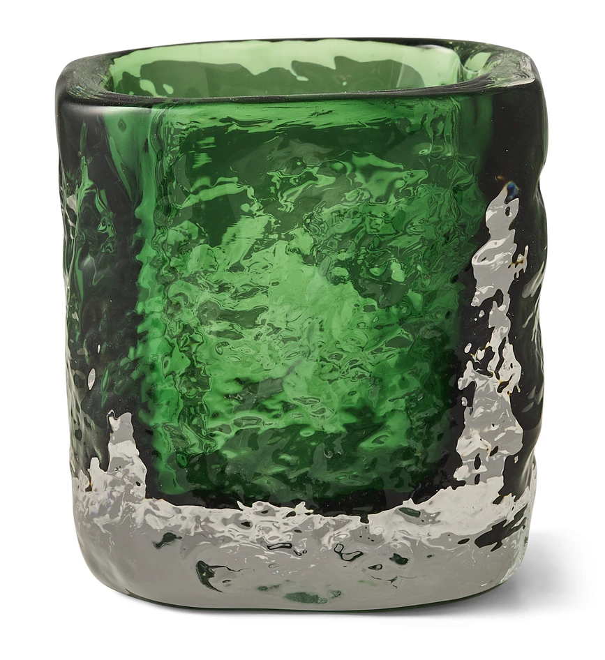 Cube - Ljuslykta, H 9,5 B 9 cm - Grön