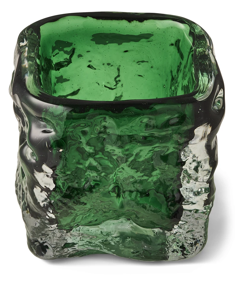 Cube - Ljuslykta, H 10,5 B 11 cm - Grön