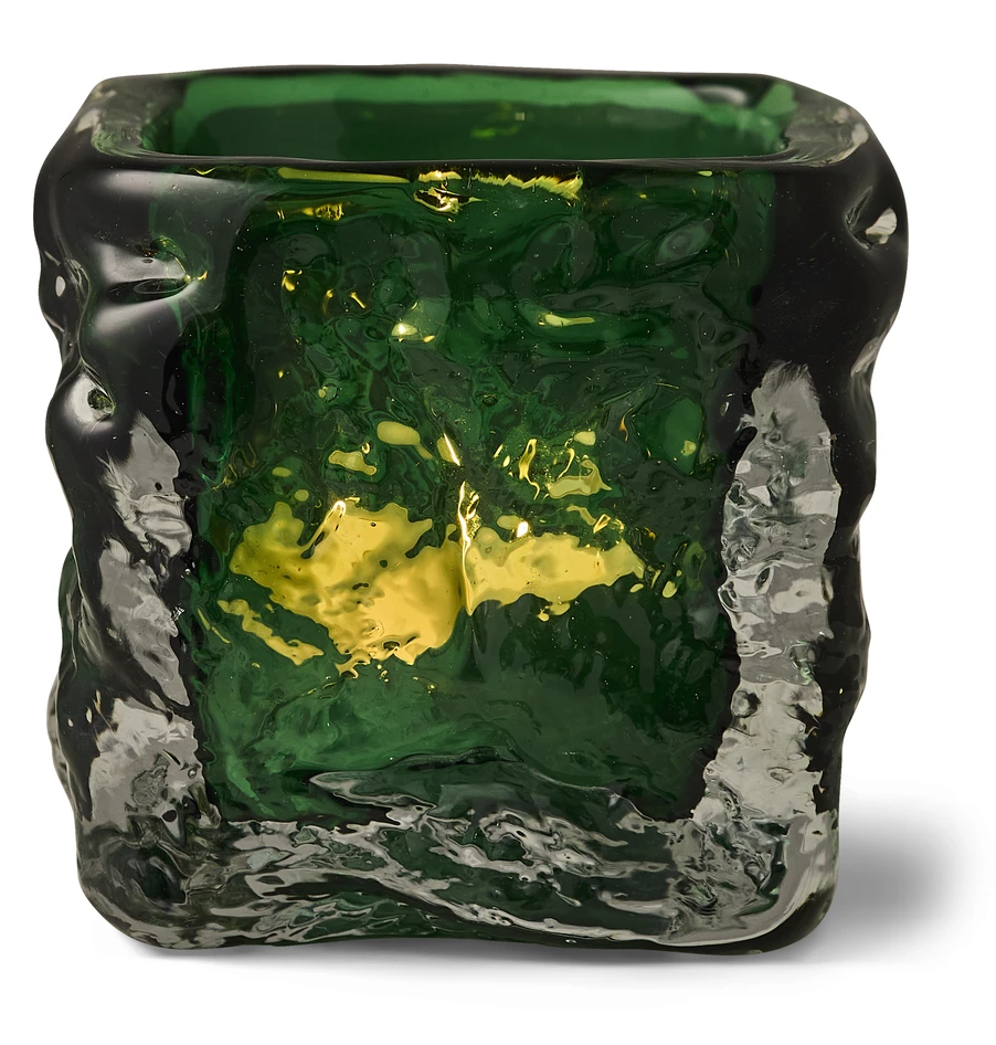 Cube - Ljuslykta, H 10,5 B 11 cm - Grön