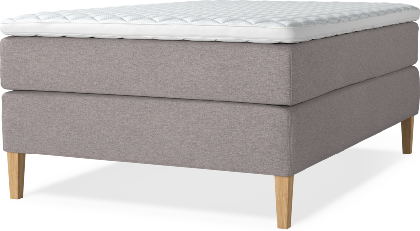 Delux Exclusive - Kontinentalsäng, enkelsäng 140 cm med bäddmadrass - Grå