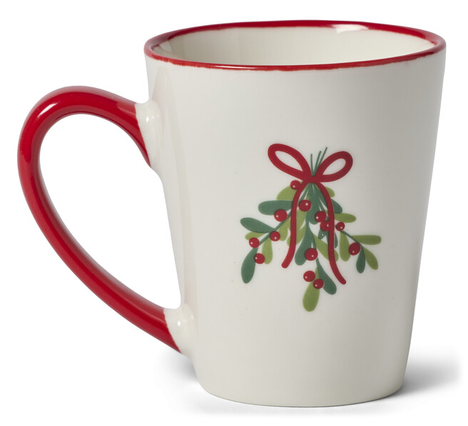 Mistletoe - Mugg, H 7,5 Ø 6,5 cm, 12 cl, 4-pack - Röd