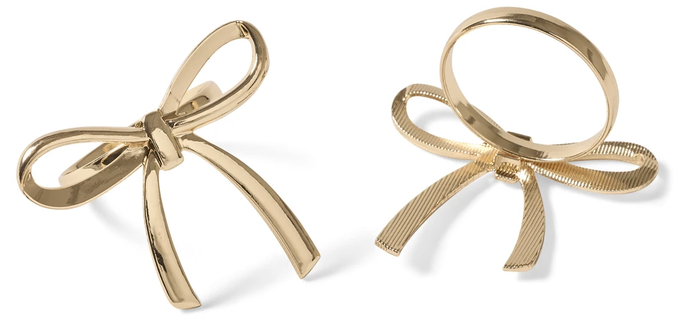 Ribbon - Servettring 4-pack, Ø 3,5 cm - Gul