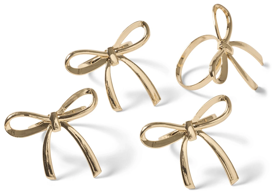 Ribbon - Servettring 4-pack, Ø 3,5 cm - Gul