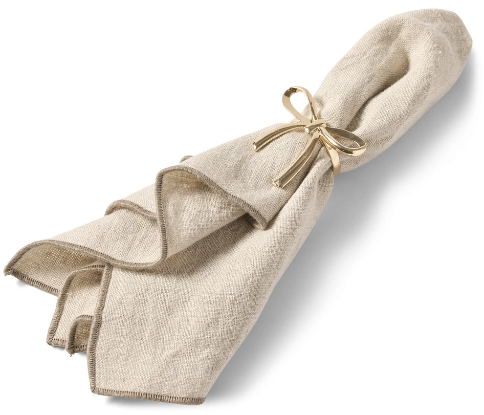 Ribbon - Servettring 4-pack, Ø 3,5 cm - Gul