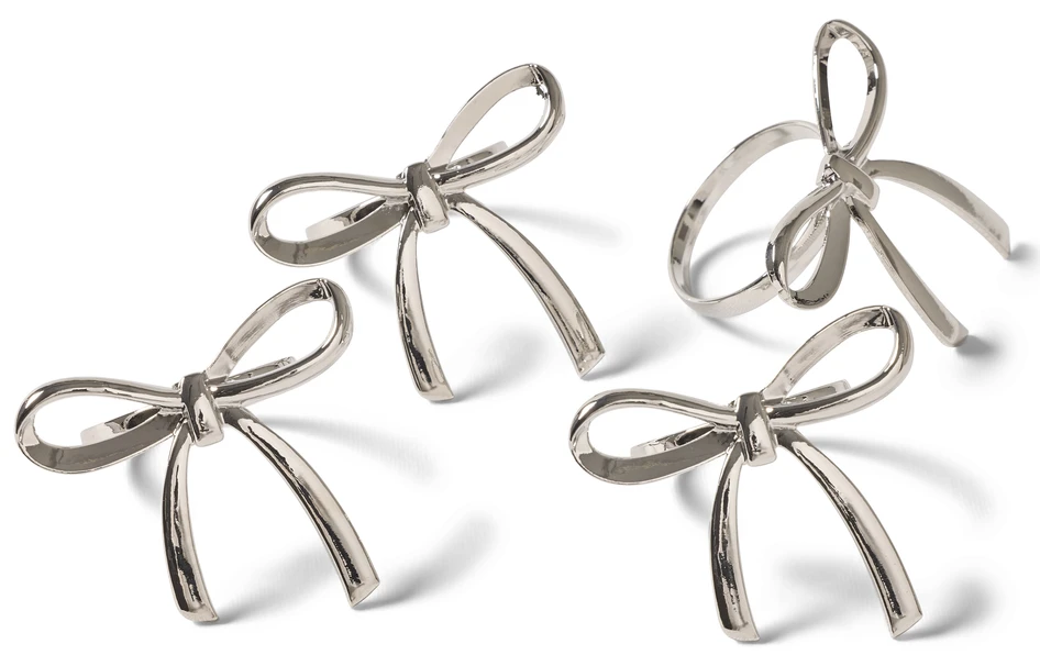 Ribbon - Servettring 4-pack, Ø 3,5 cm - Grå