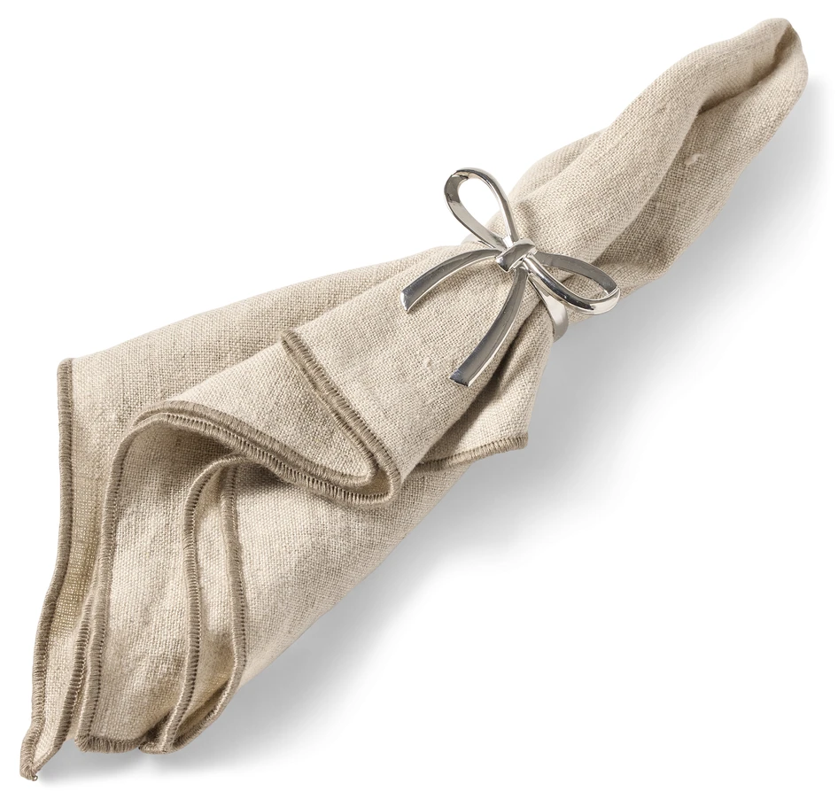 Ribbon - Servettring 4-pack, Ø 3,5 cm - Grå