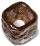Cube - Ljuslykta, H 9,5 B 9 cm - Brun