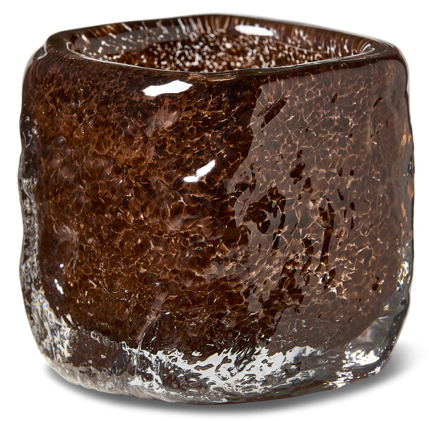 Cube - Ljuslykta, H 9,5 B 9 cm - Brun