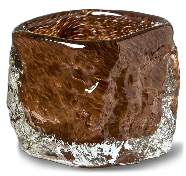 Cube - Ljuslykta, H 10,5 B 11 cm - Brun