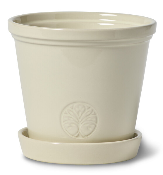 Saltsjö - Kruka, H 13 Ø 14 cm - Vit